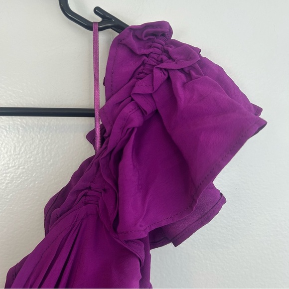 Zara Purple Ruched Mini Dress - Picture 10 of 14